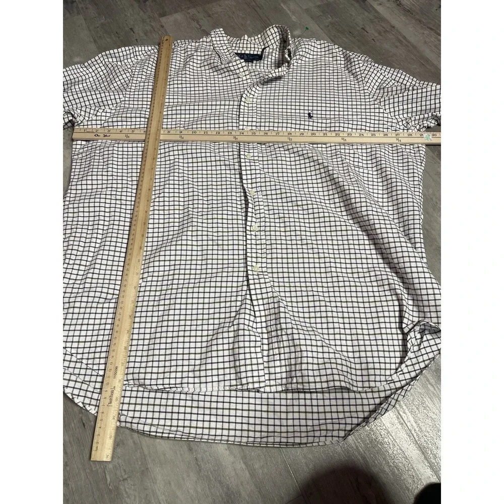 Ralph Lauren Polo Men's Classic Fit Blue Plaid Long Sleeve Button Down‎ 2XL Bag6